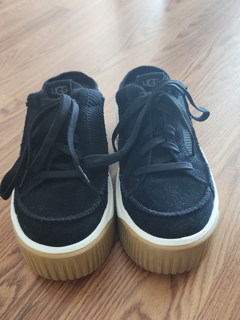 Ugg Platform Suede Mule Sneakers With Gum Shoe Soles